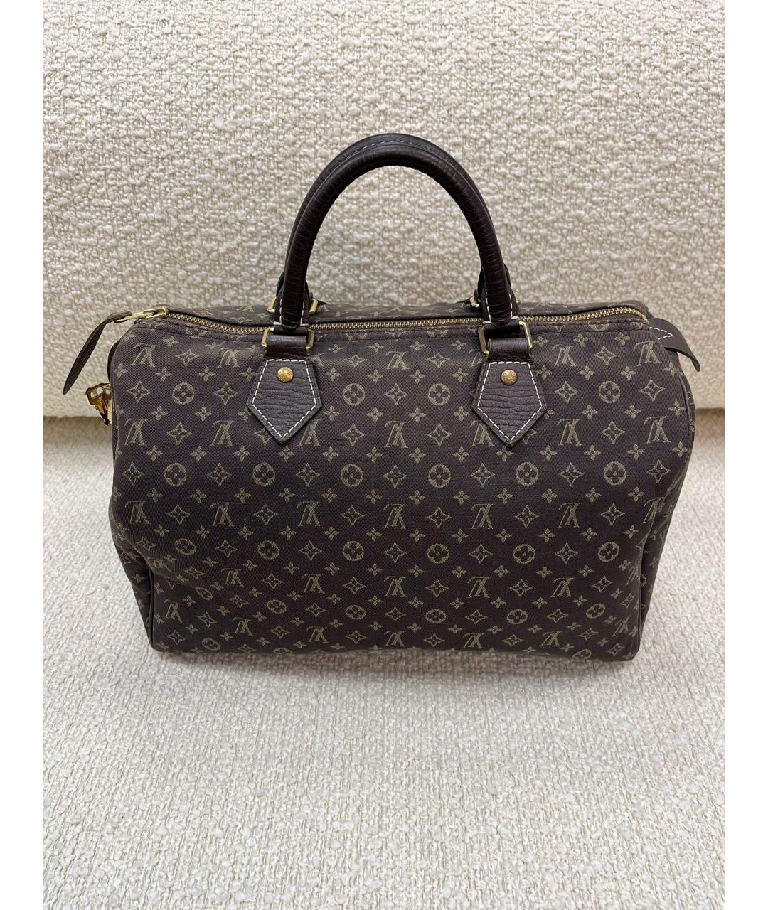 LOUIS VUITTON Коричневая деним сумка с короткими ручками, фото 9