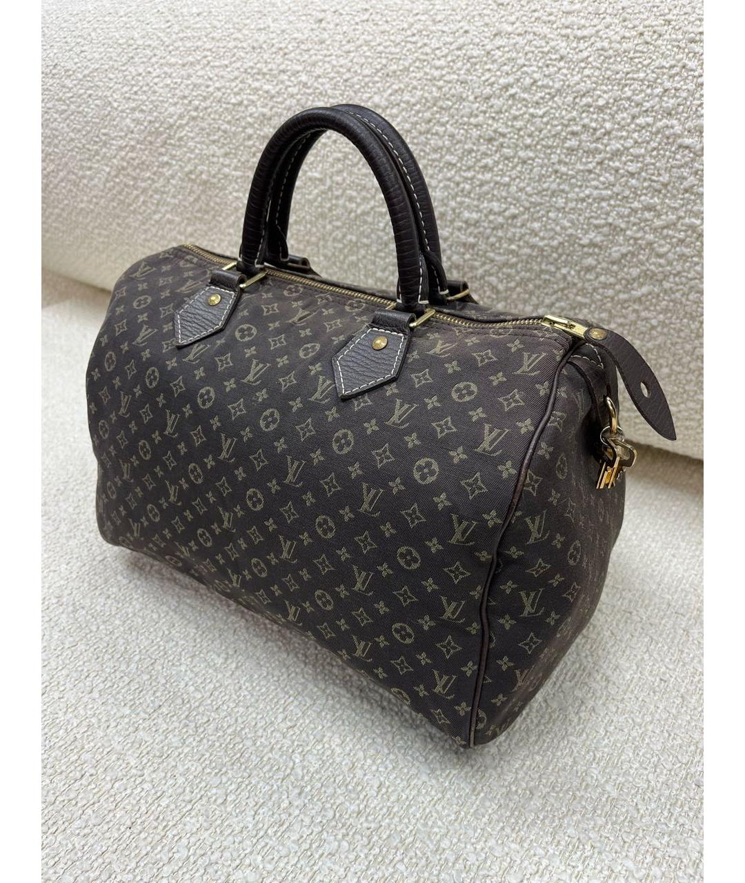 LOUIS VUITTON Коричневая деним сумка с короткими ручками, фото 5