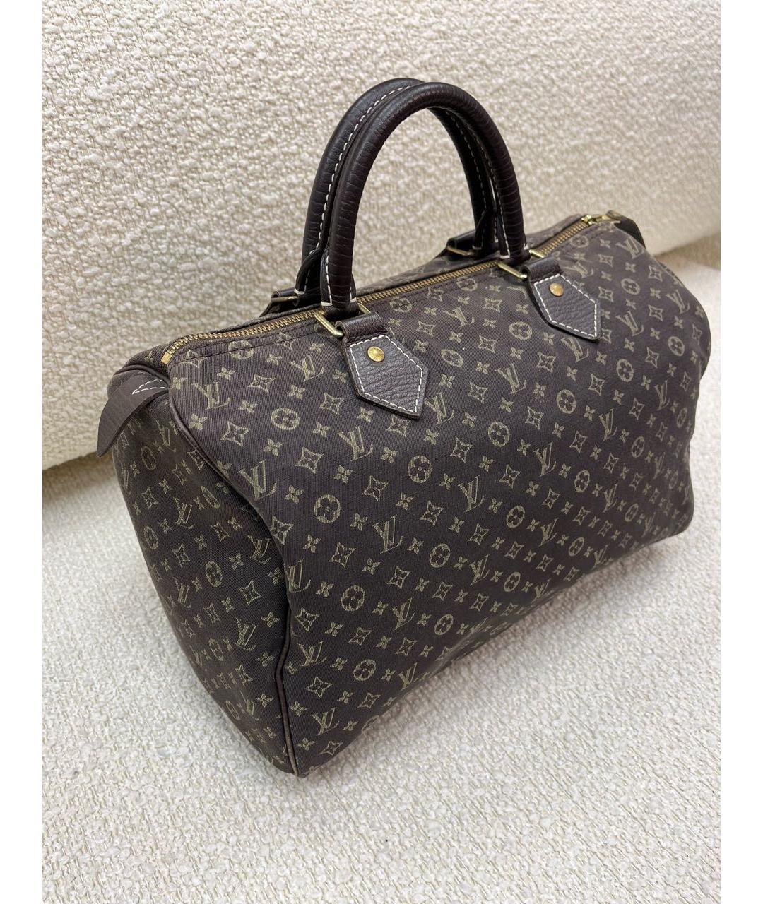 LOUIS VUITTON Коричневая деним сумка с короткими ручками, фото 2