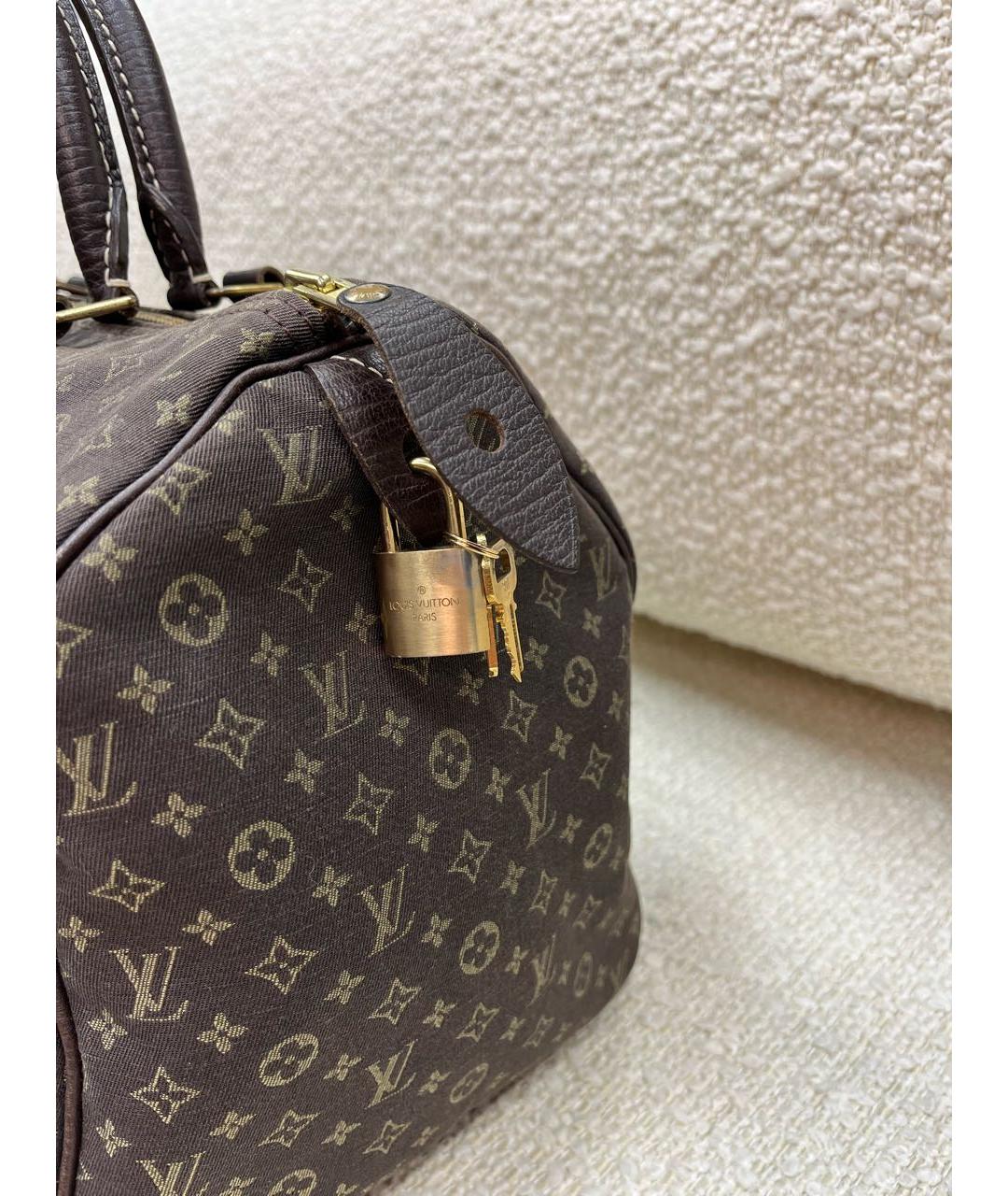 LOUIS VUITTON Коричневая деним сумка с короткими ручками, фото 7