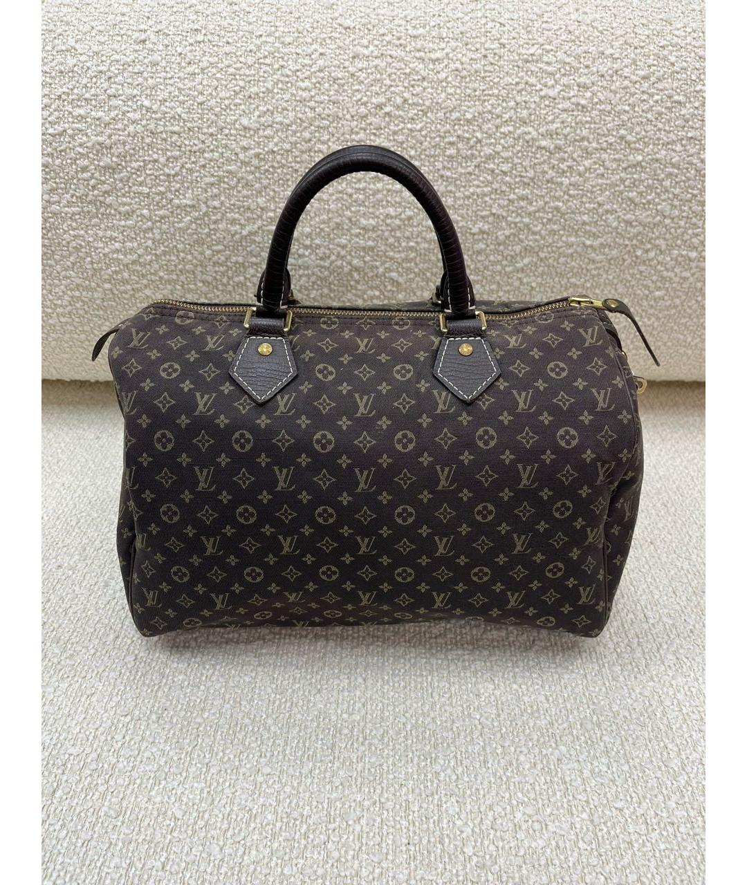 LOUIS VUITTON Коричневая деним сумка с короткими ручками, фото 3