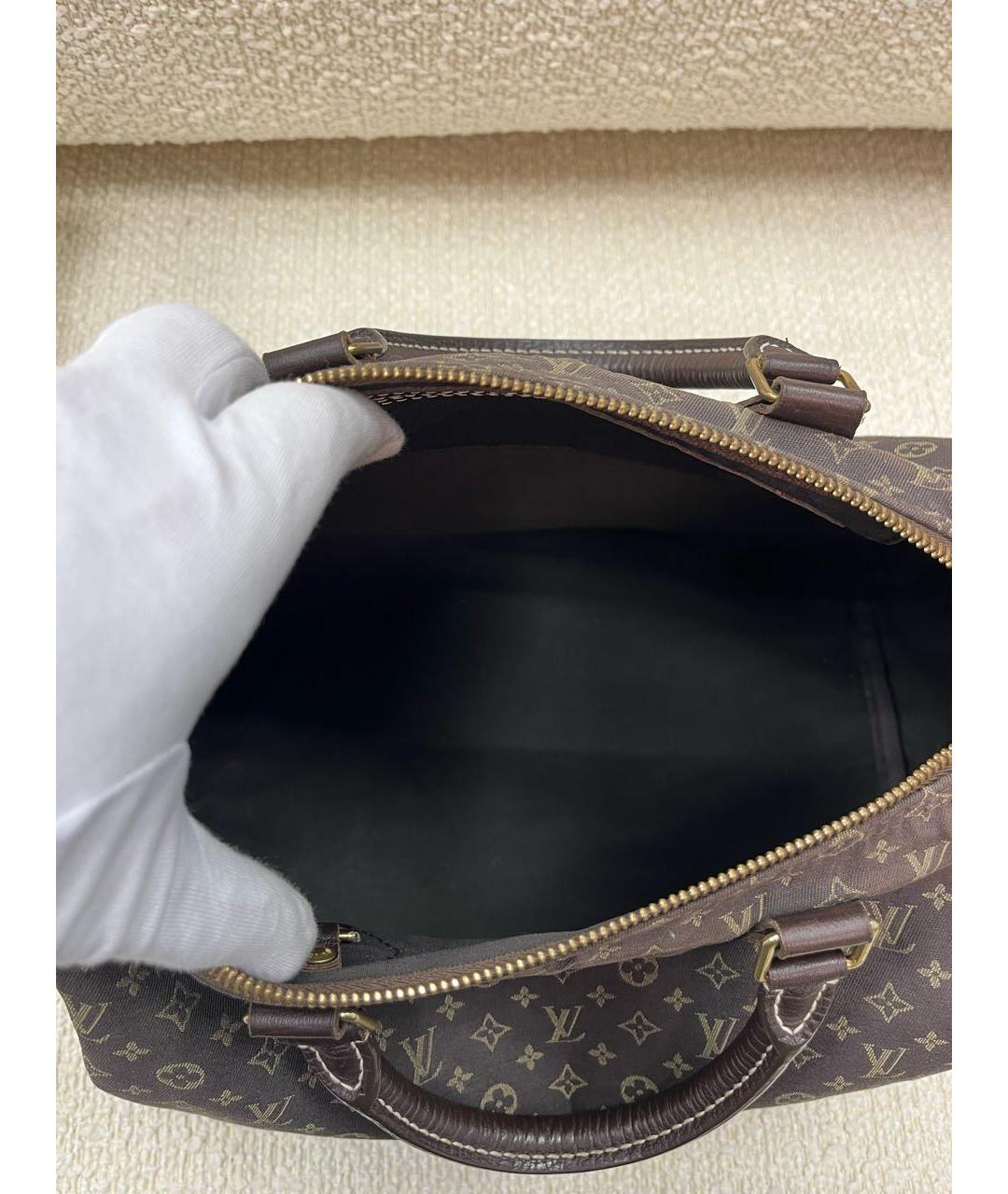 LOUIS VUITTON Коричневая деним сумка с короткими ручками, фото 4