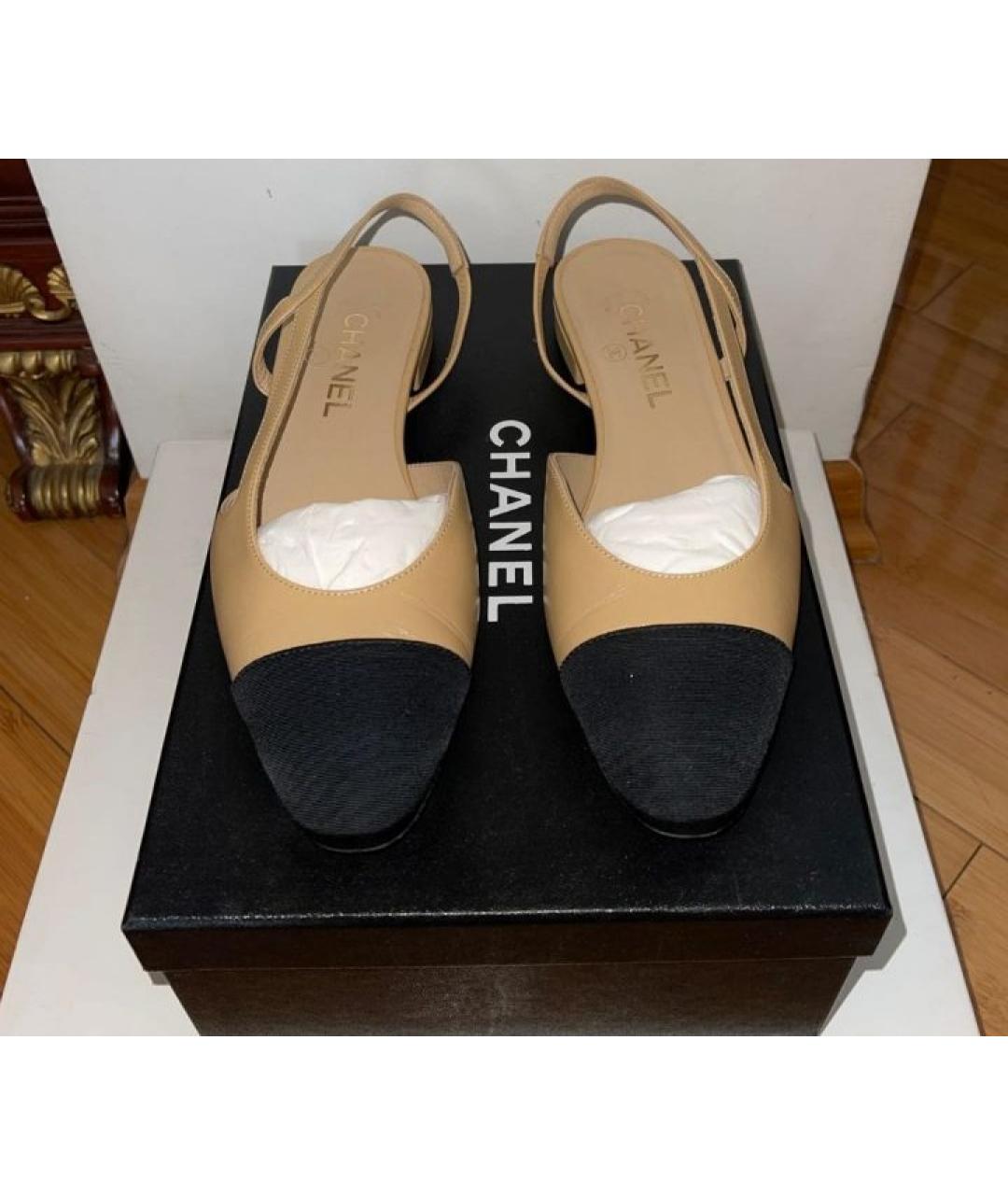 CHANEL Бежевые кожаные балетки, фото 8