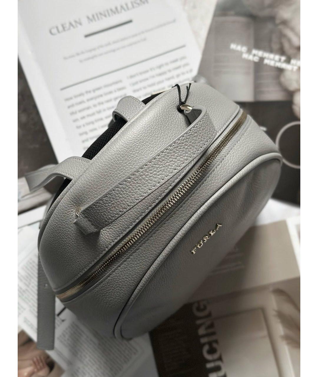 FURLA Серый кожаный рюкзак, фото 2