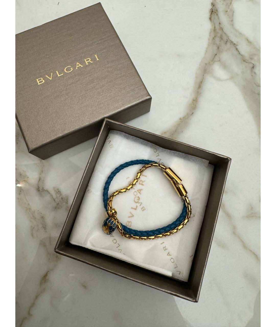 BVLGARI Бирюзовый латунный браслет, фото 4