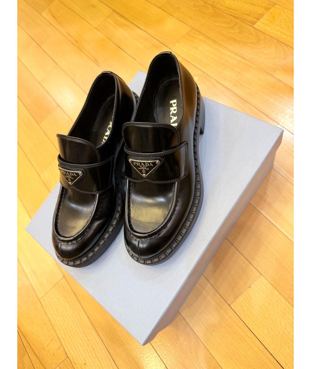 PRADA Черные кожаные лоферы, фото 7