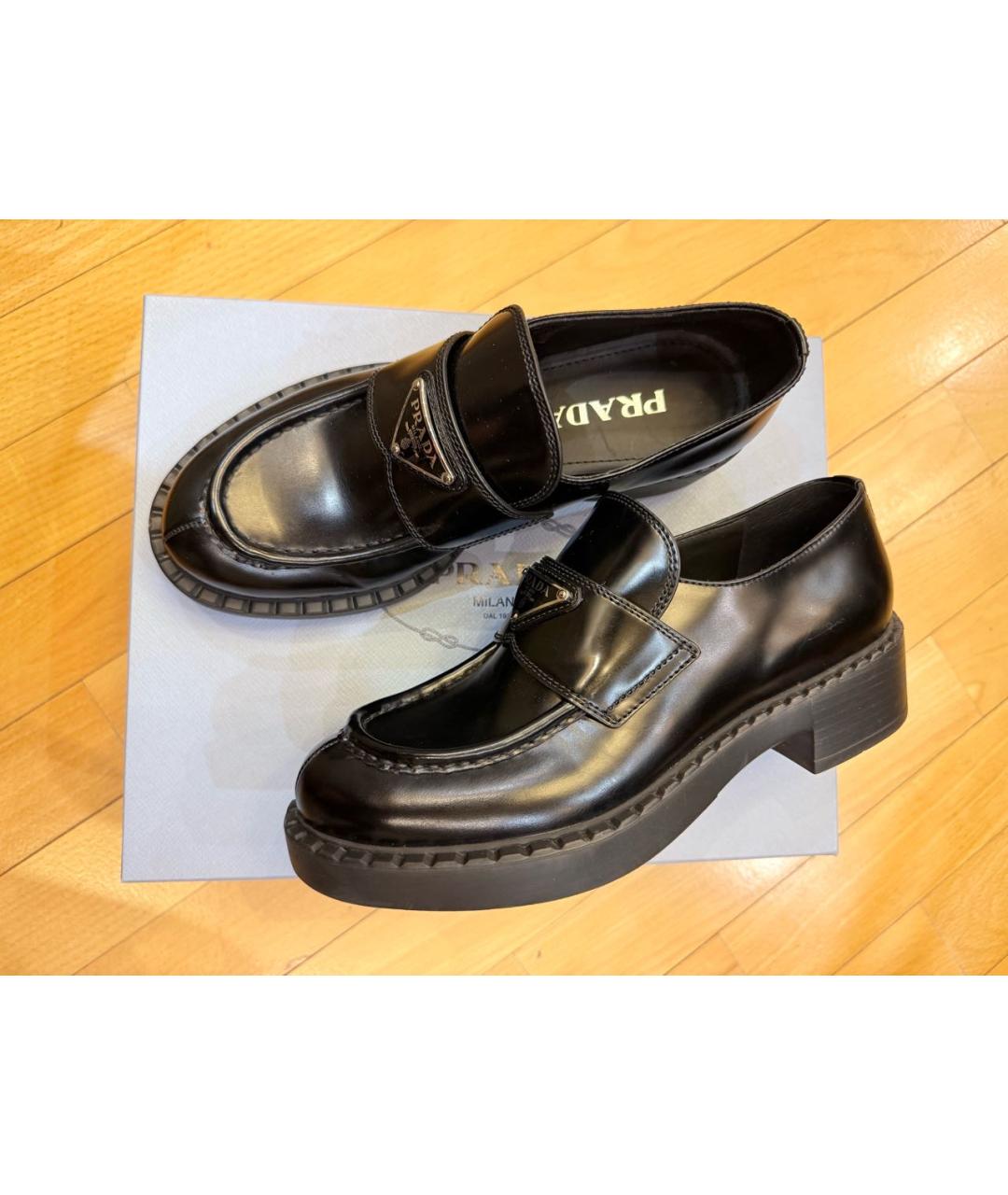 PRADA Черные кожаные лоферы, фото 8