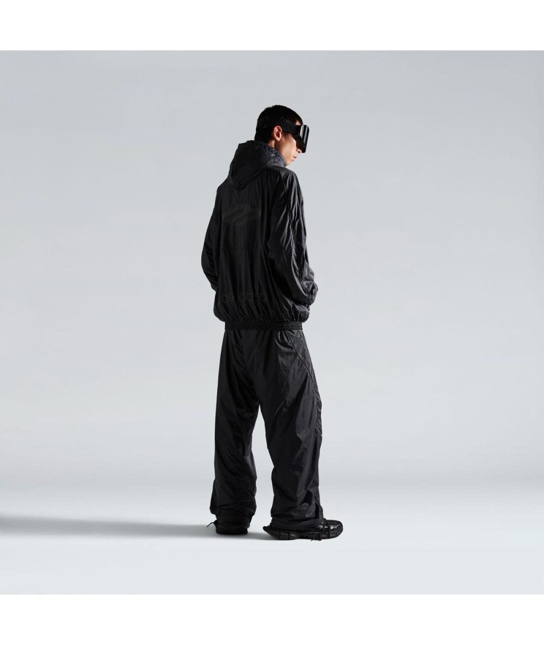 BALENCIAGA Черные полиамидовые повседневные брюки, фото 4