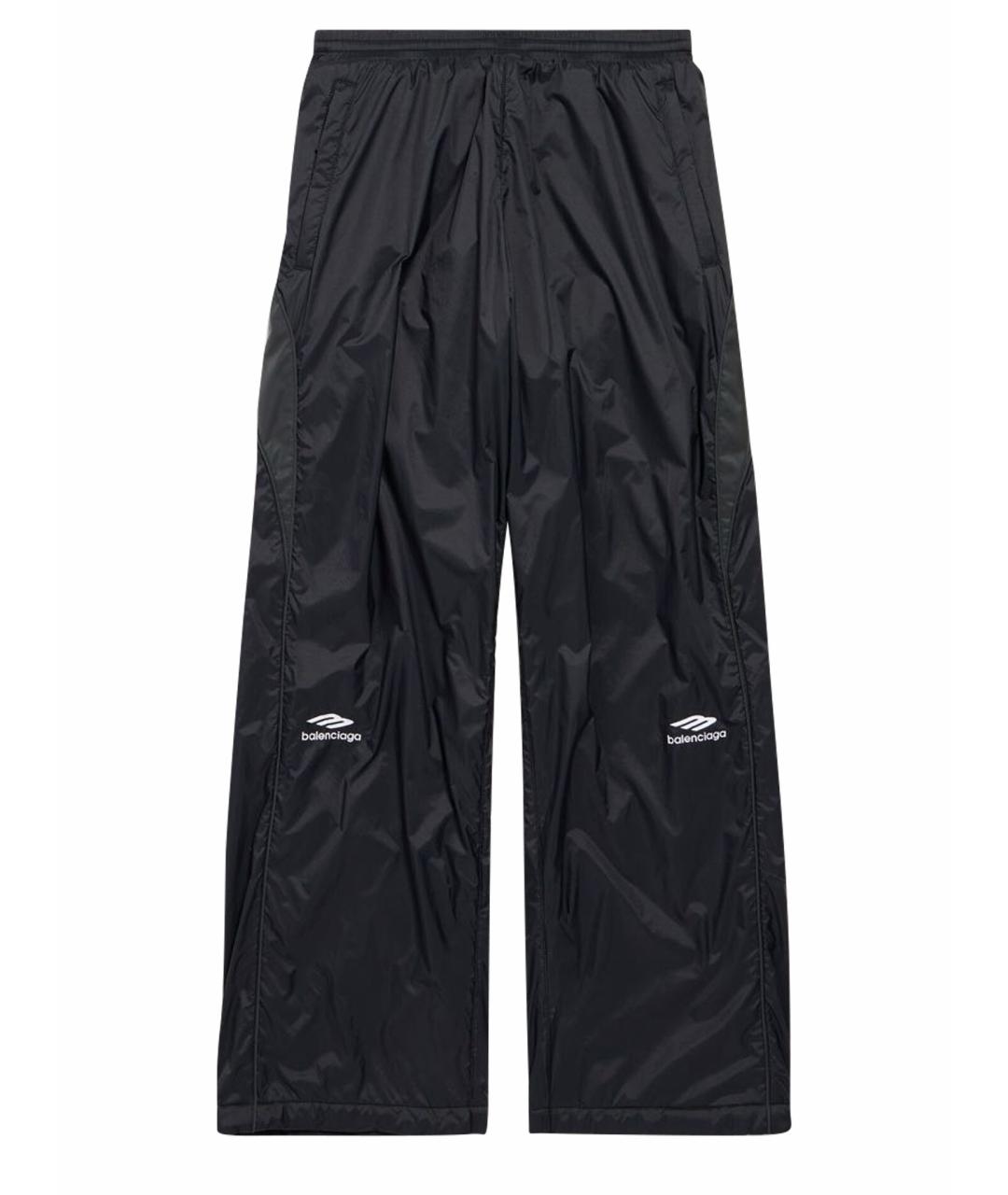 BALENCIAGA Черные полиамидовые повседневные брюки, фото 1