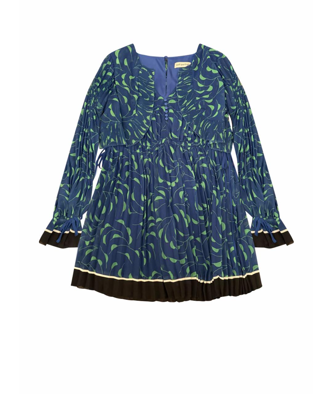 SELF-PORTRAIT Темно-синее полиэстеровое коктейльное платье, фото 7