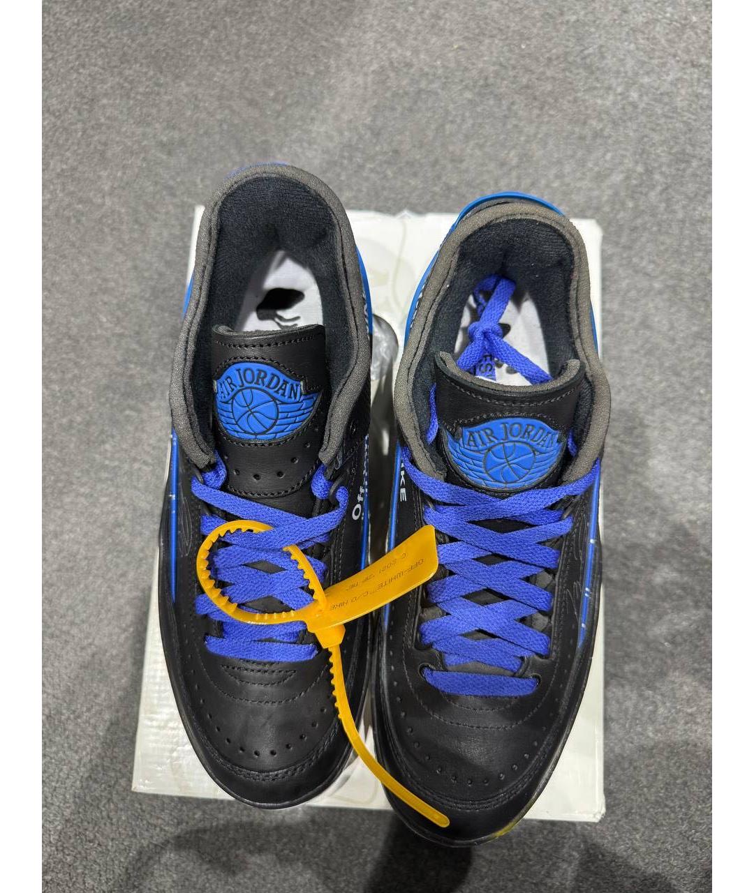 JORDAN Черные кожаные низкие кроссовки / кеды, фото 2