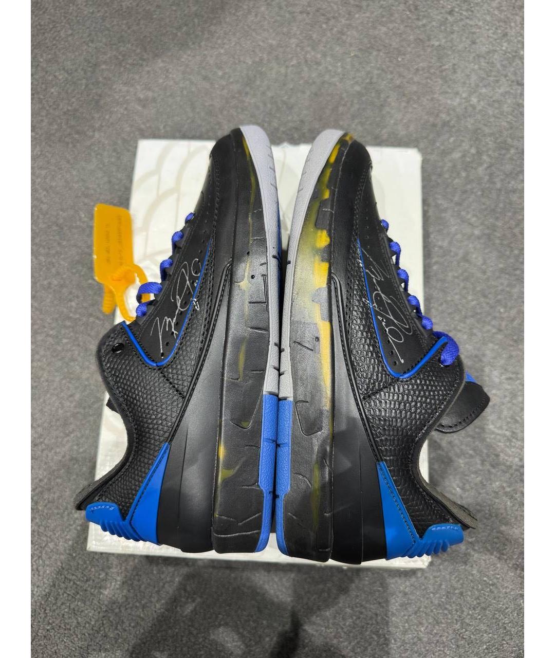 JORDAN Черные кожаные низкие кроссовки / кеды, фото 3