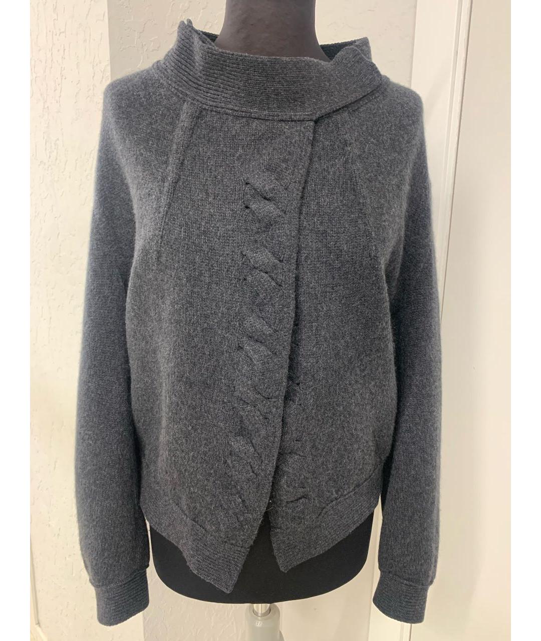 SAINT LAURENT Серый кашемировый кардиган, фото 4