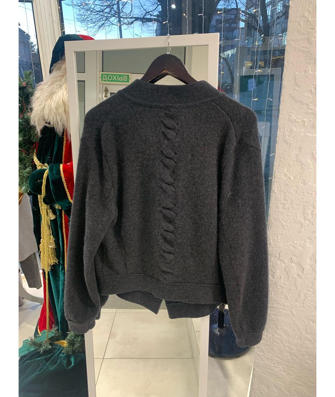 SAINT LAURENT Серый кашемировый кардиган, фото 2