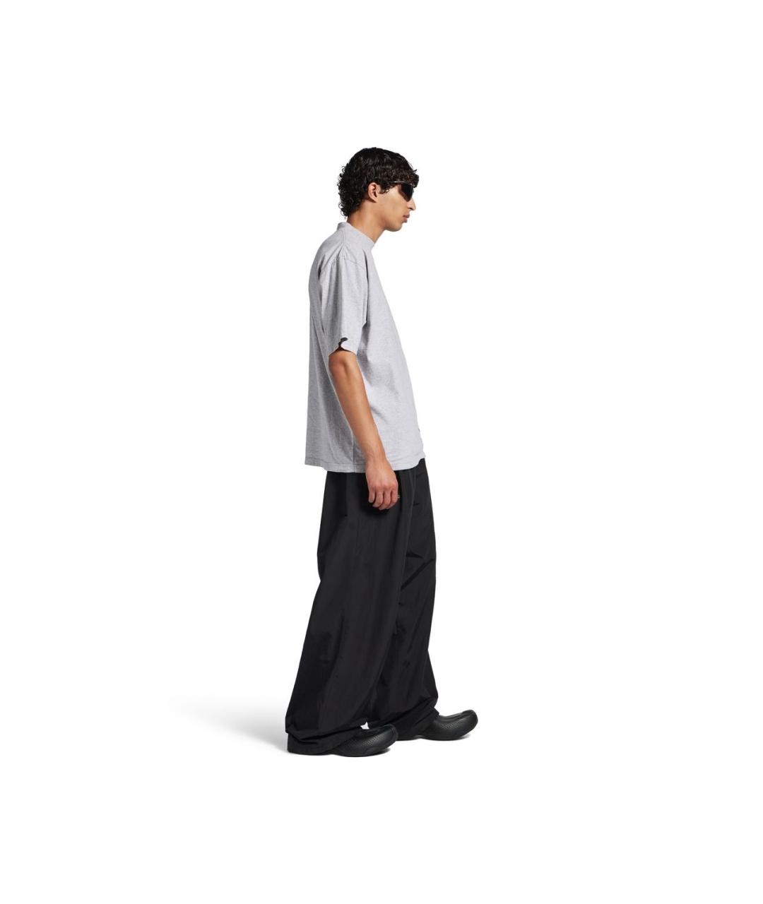 BALENCIAGA Серая хлопковая футболка, фото 3