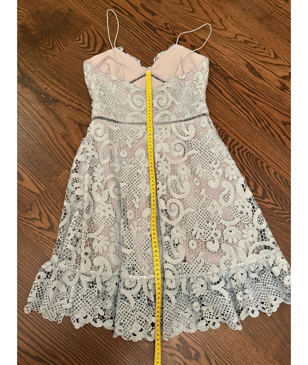 SELF-PORTRAIT Голубой кружевной сарафан, фото 6