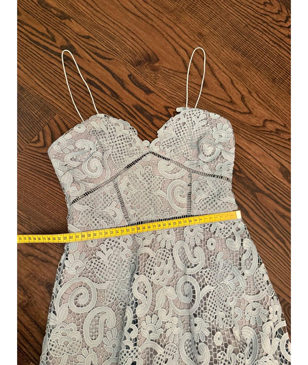 SELF-PORTRAIT Голубой кружевной сарафан, фото 5