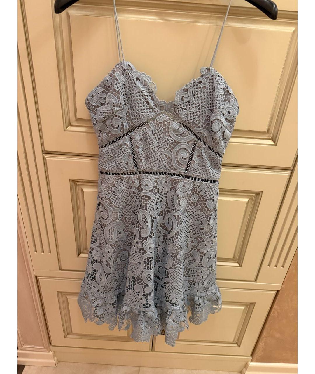 SELF-PORTRAIT Голубой кружевной сарафан, фото 7