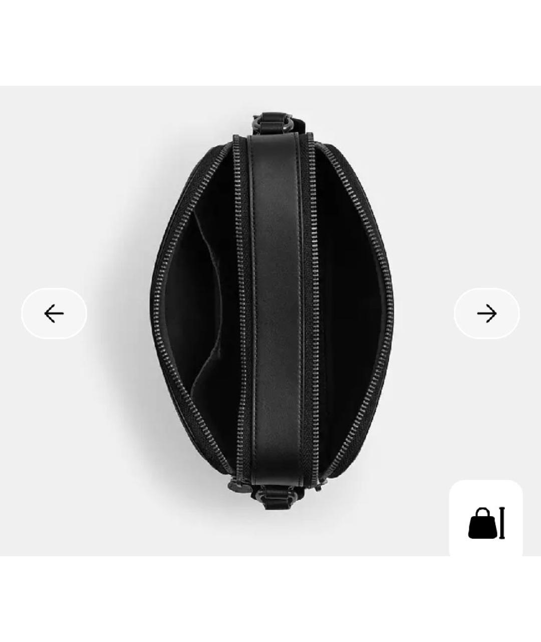 COACH Антрацитовая кожаная сумка на плечо, фото 3