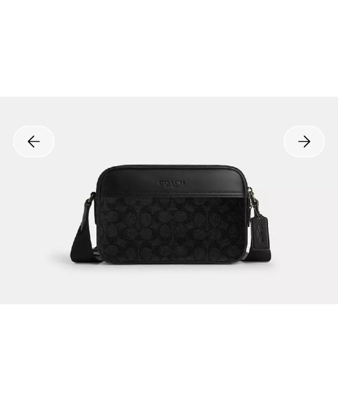 COACH Антрацитовая кожаная сумка на плечо, фото 6