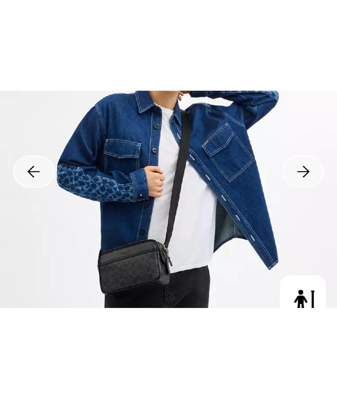 COACH Антрацитовая кожаная сумка на плечо, фото 2