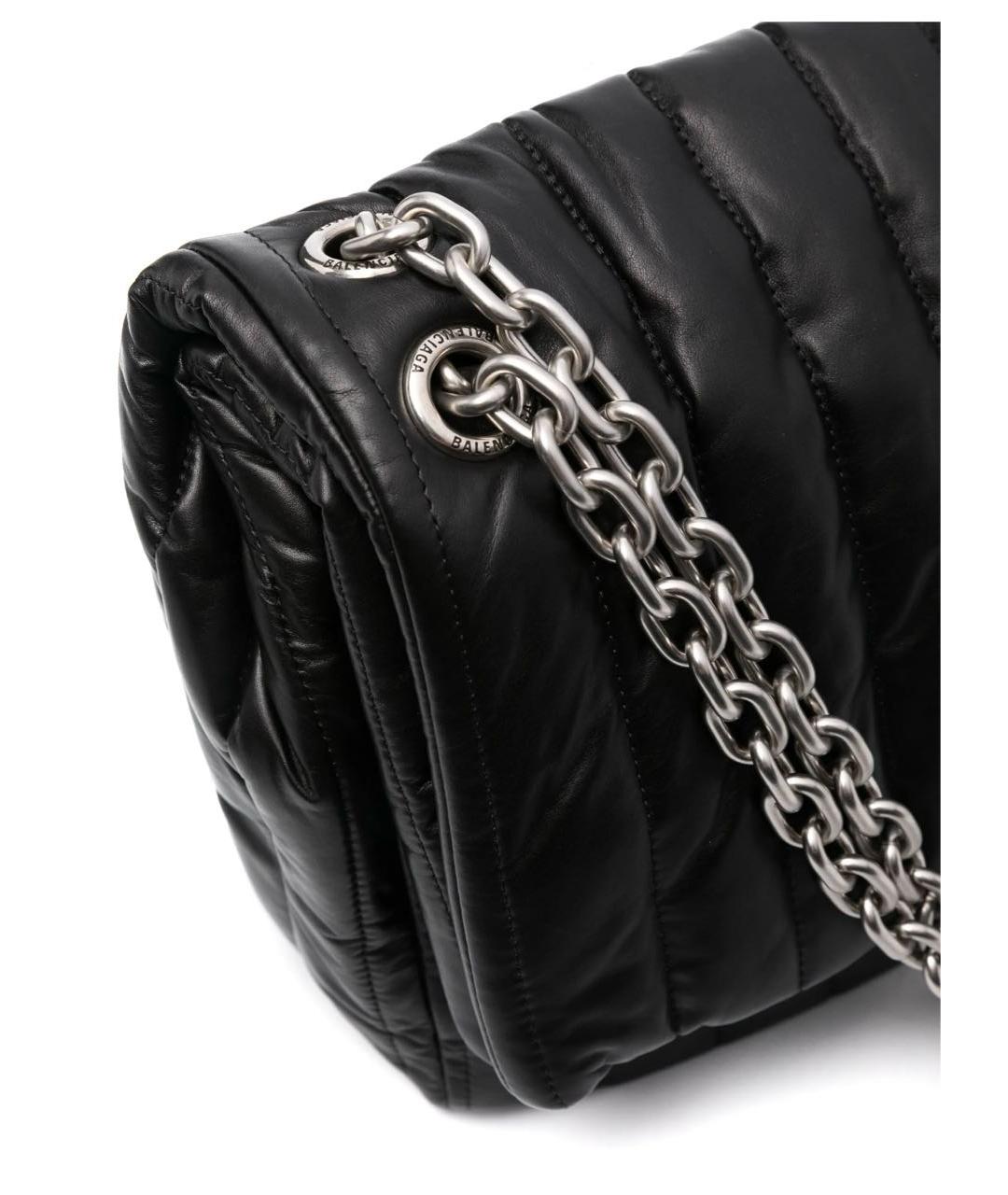 BALENCIAGA Антрацитовая кожаная сумка через плечо, фото 3