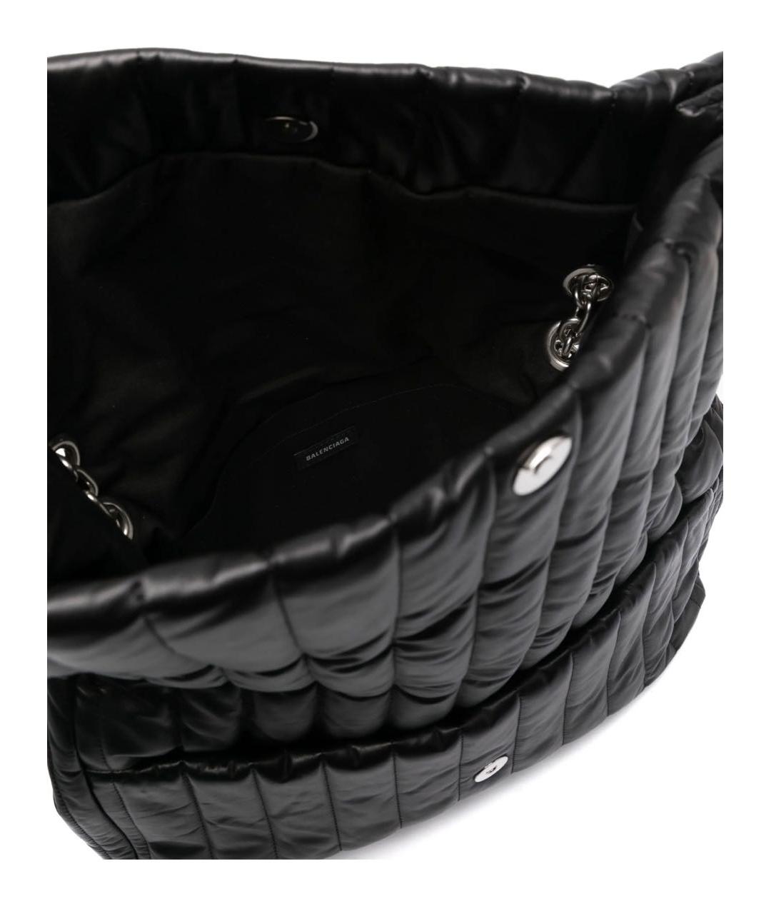 BALENCIAGA Антрацитовая кожаная сумка через плечо, фото 4