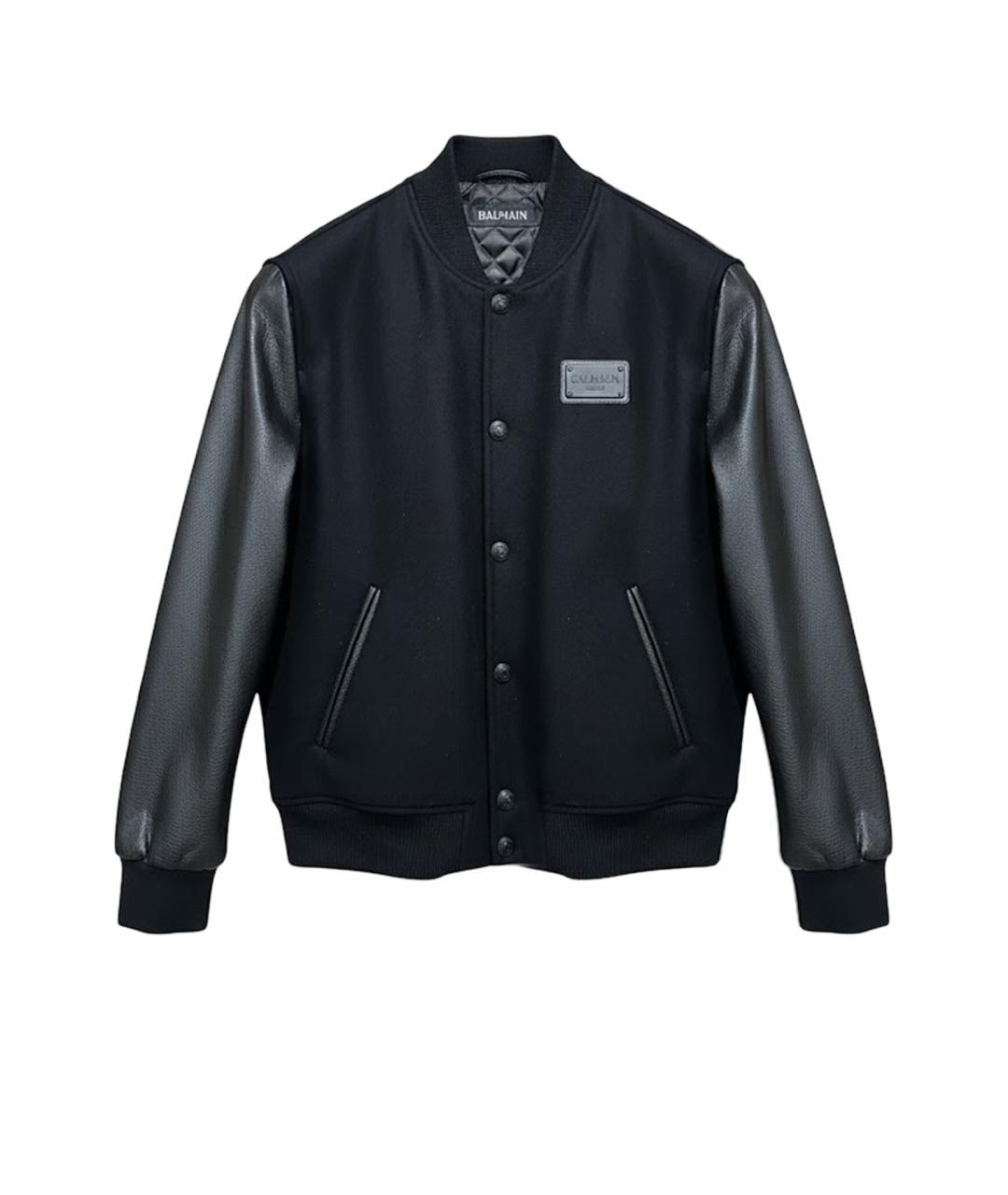 BALMAIN Черная кожаная куртка, фото 1