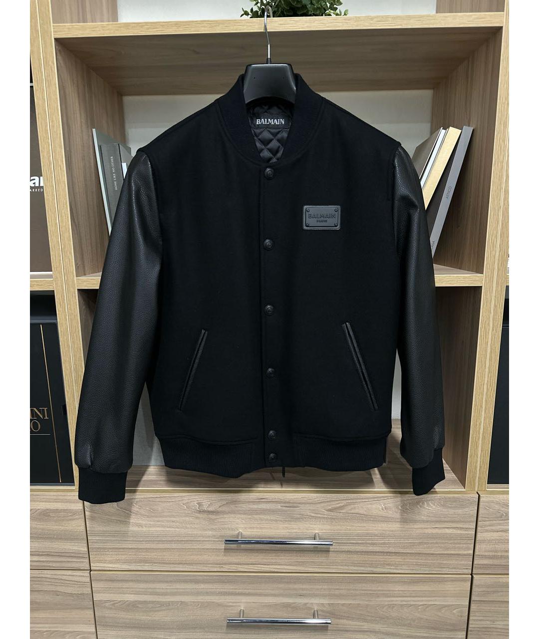 BALMAIN Черная кожаная куртка, фото 2