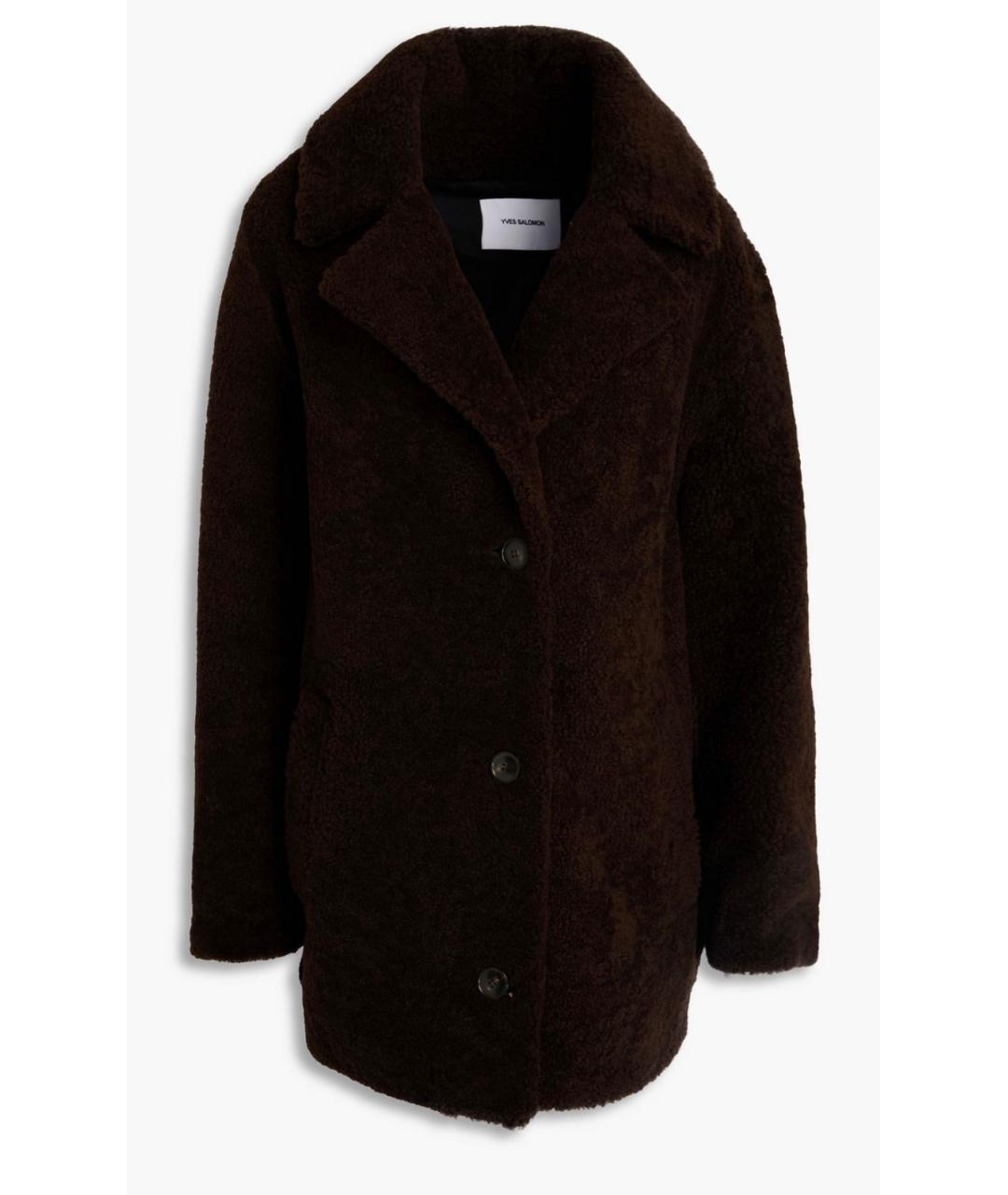 YVES SALOMON Коричневая меховая шуба, фото 4