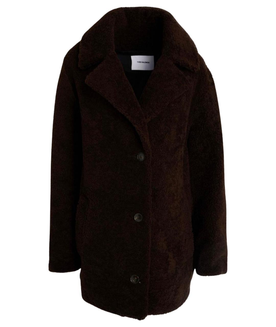YVES SALOMON Коричневая меховая шуба, фото 1