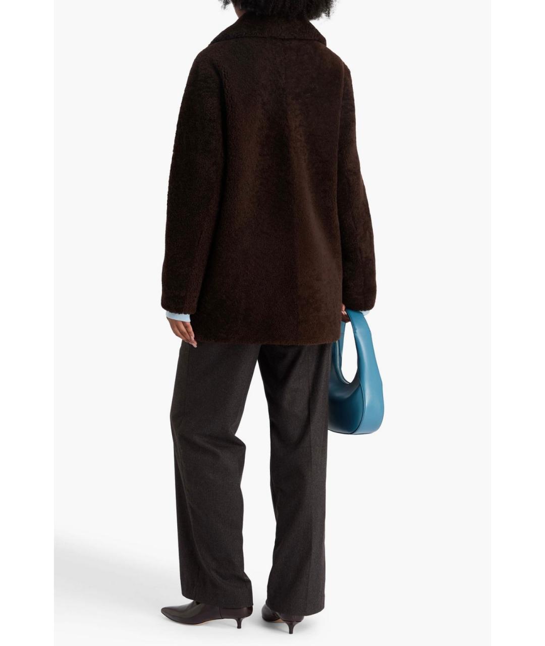 YVES SALOMON Коричневая меховая шуба, фото 3