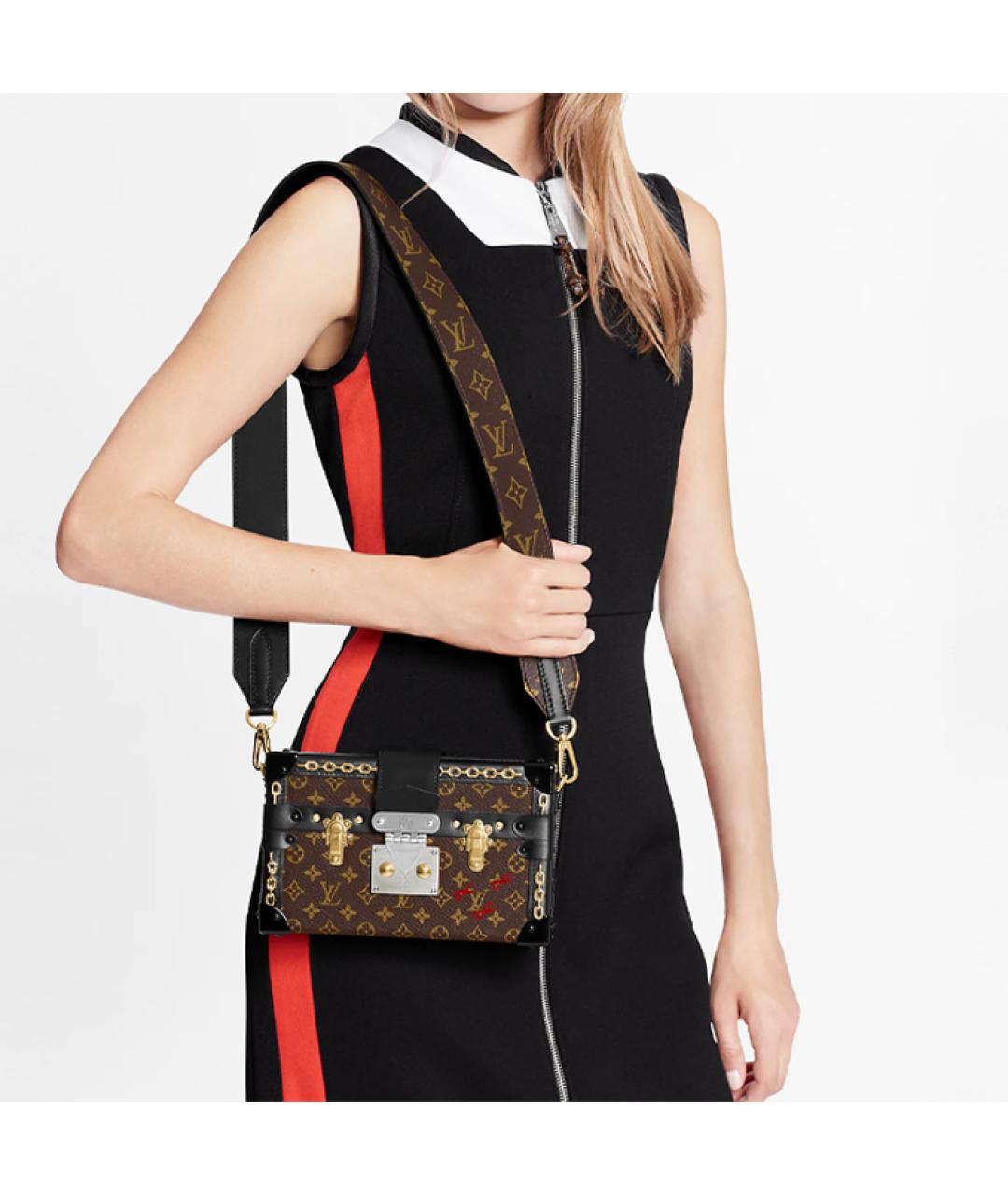 LOUIS VUITTON Коричневая кожаная сумка через плечо, фото 6