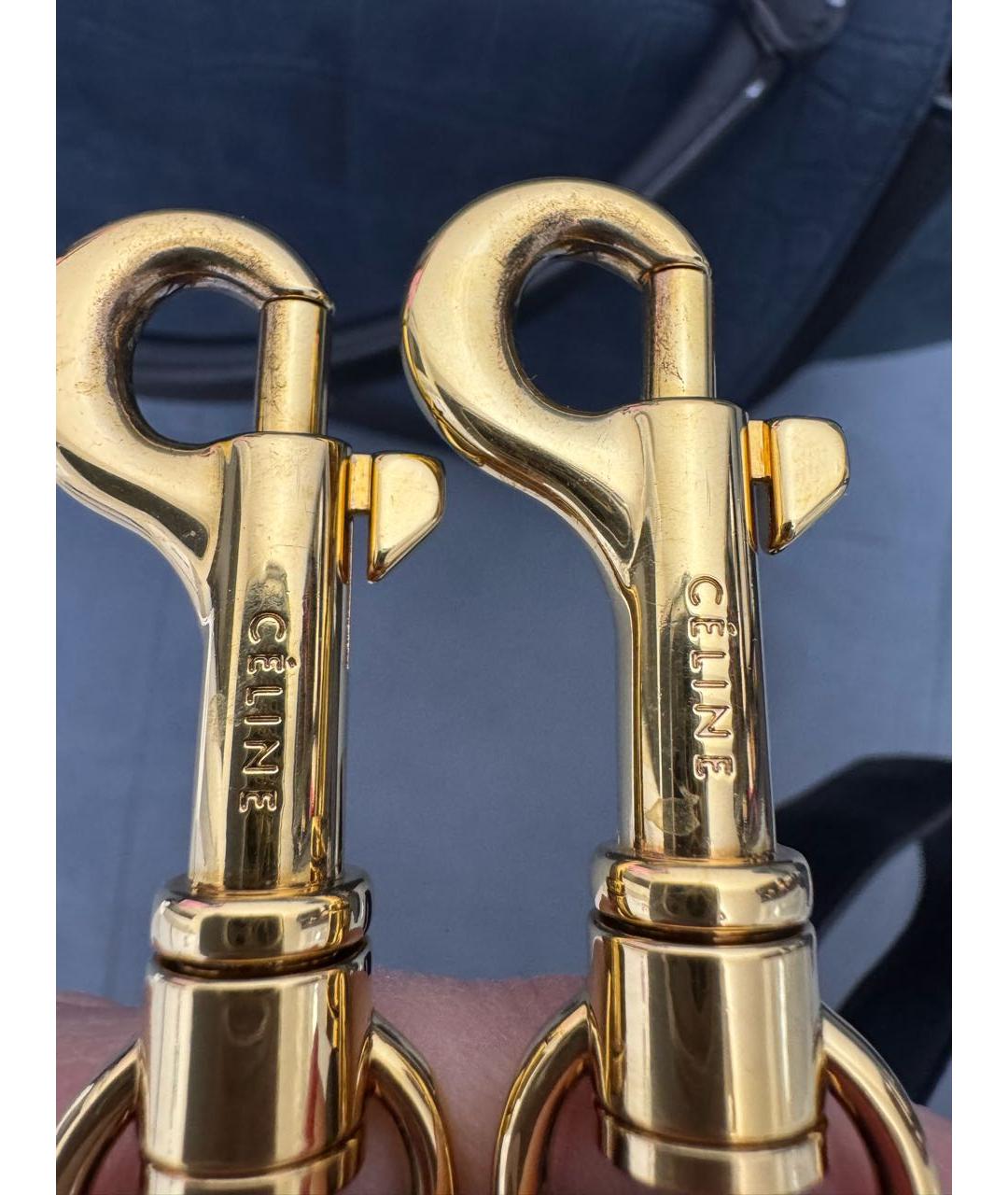 CELINE Темно-синяя кожаная сумка через плечо, фото 2