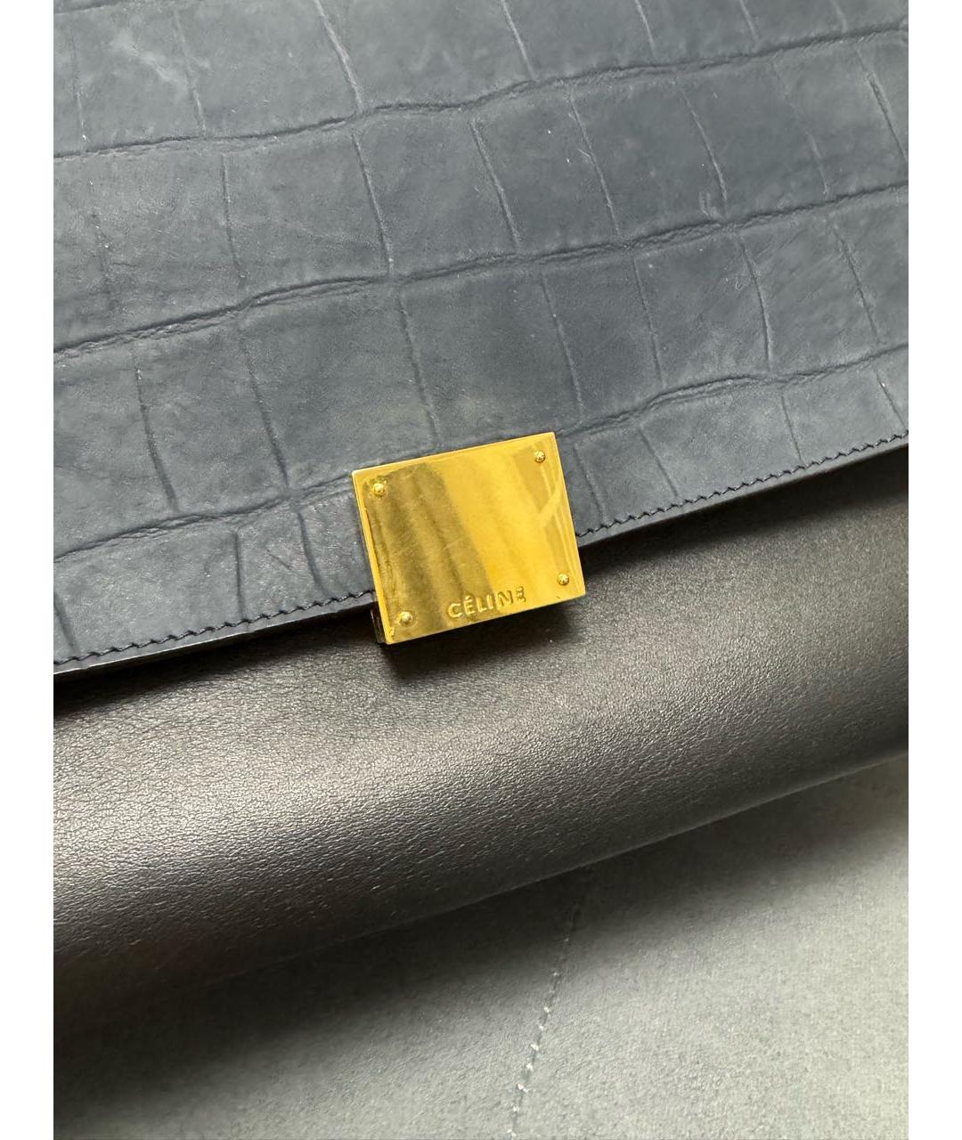 CELINE Темно-синяя кожаная сумка через плечо, фото 3