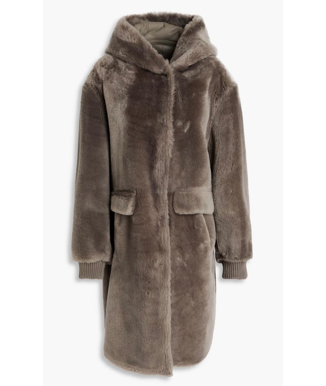 YVES SALOMON Серая меховая шуба, фото 4