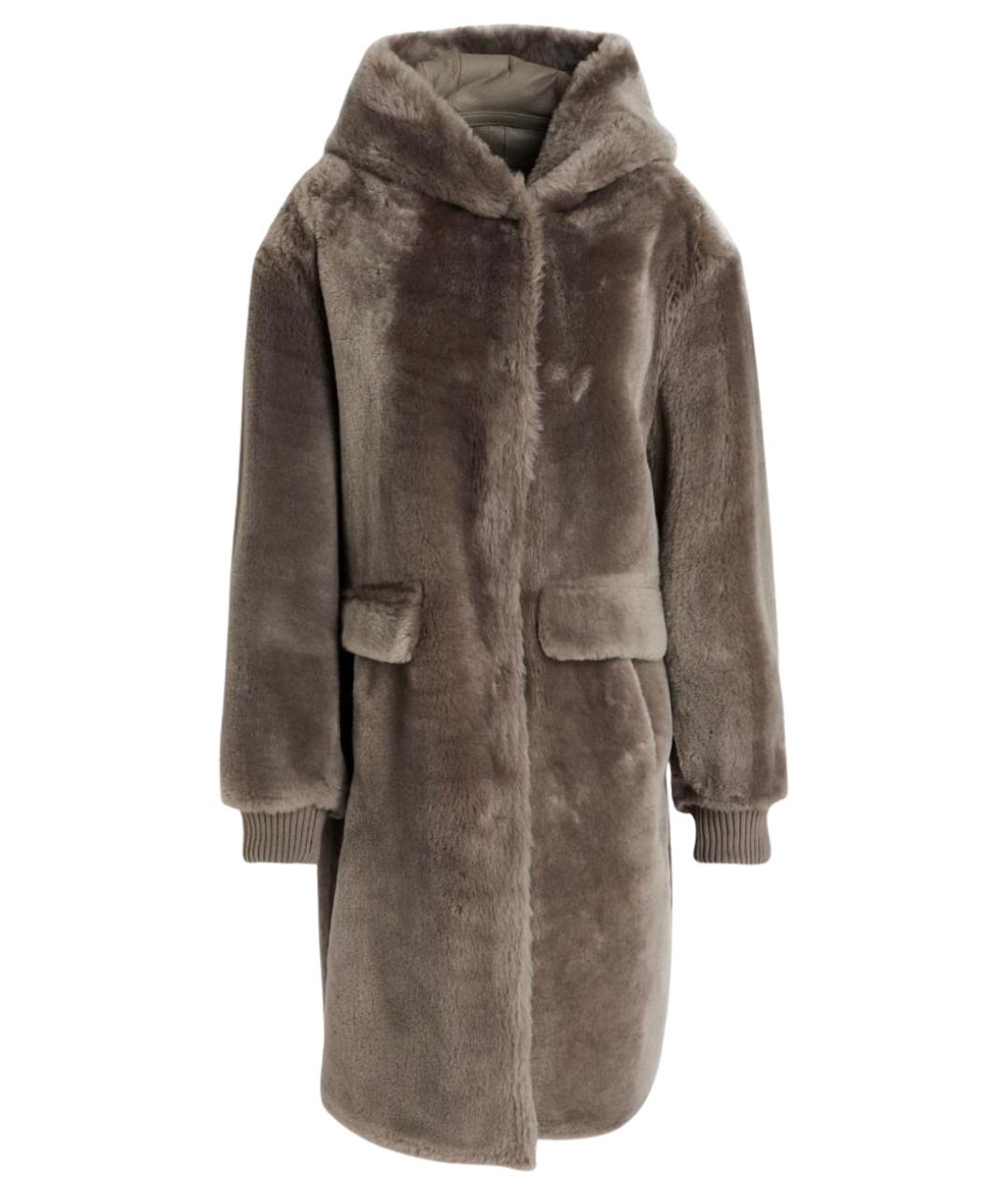 YVES SALOMON Серая меховая шуба, фото 1