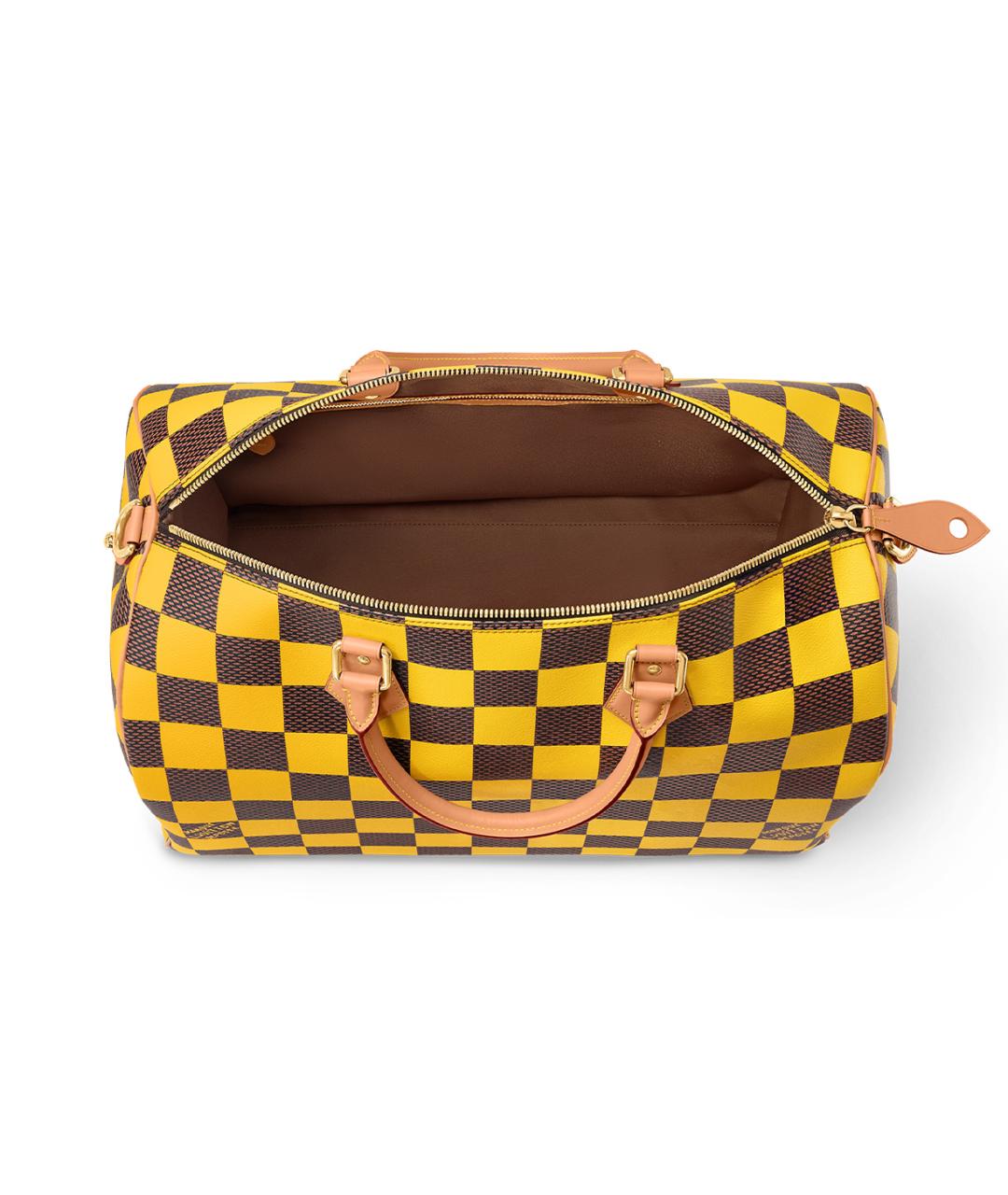 LOUIS VUITTON Желтая кожаная дорожная/спортивная сумка, фото 4