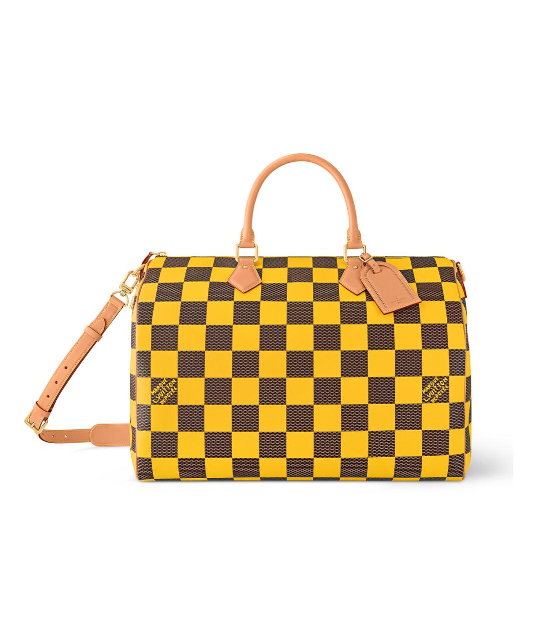 LOUIS VUITTON Желтая кожаная дорожная/спортивная сумка, фото 1