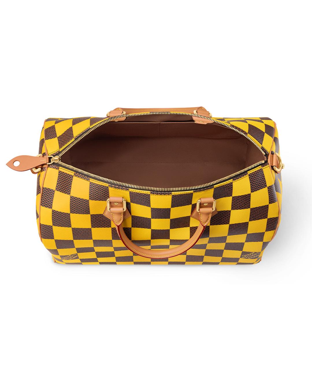 LOUIS VUITTON Желтая кожаная дорожная/спортивная сумка, фото 5