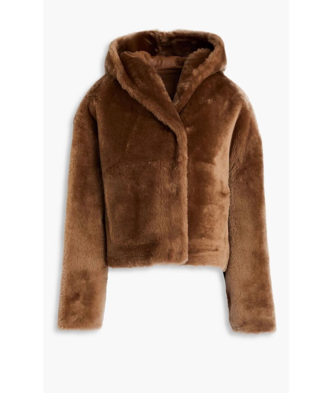 YVES SALOMON Коричневая меховая шуба, фото 4