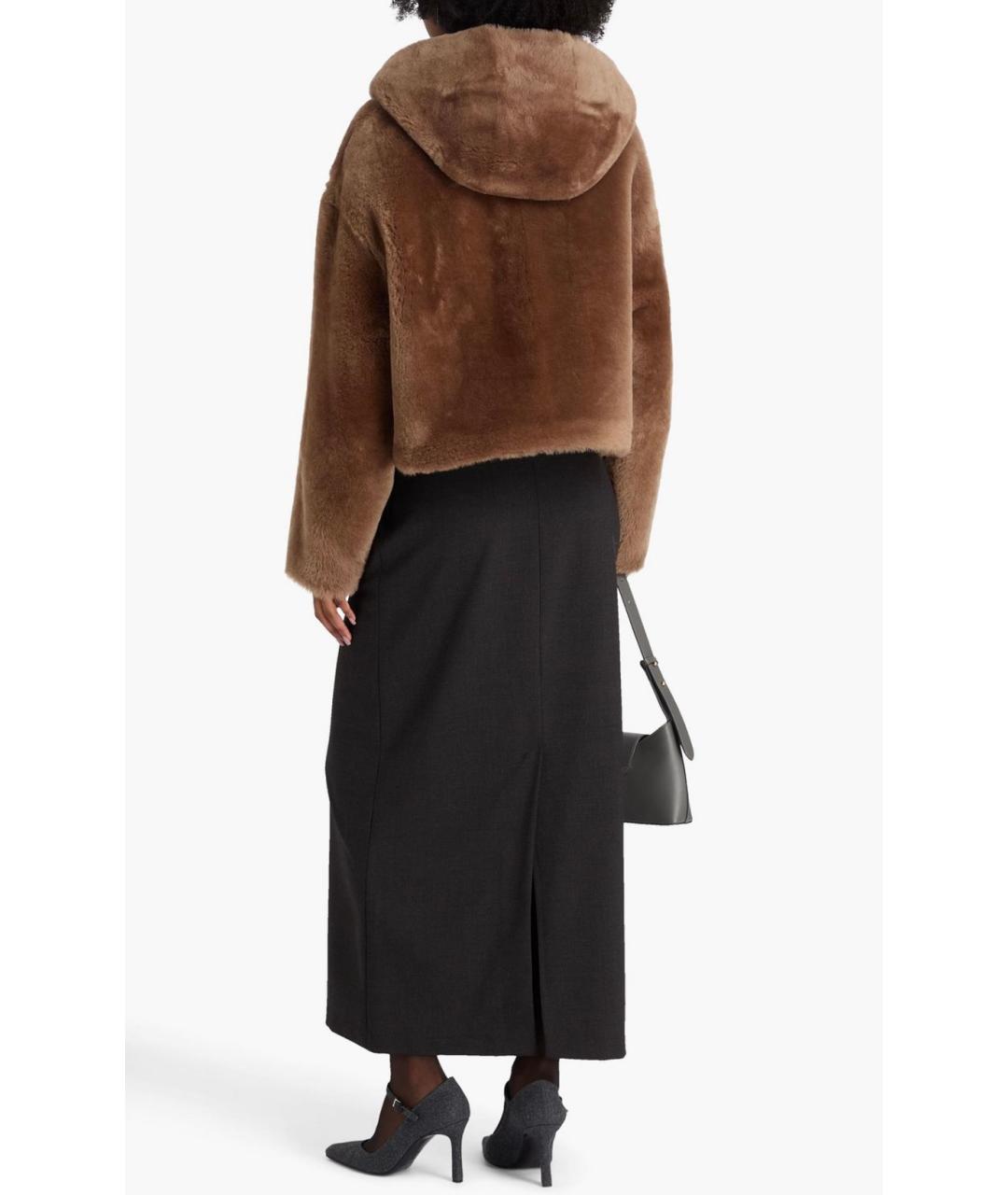 YVES SALOMON Коричневая меховая шуба, фото 3