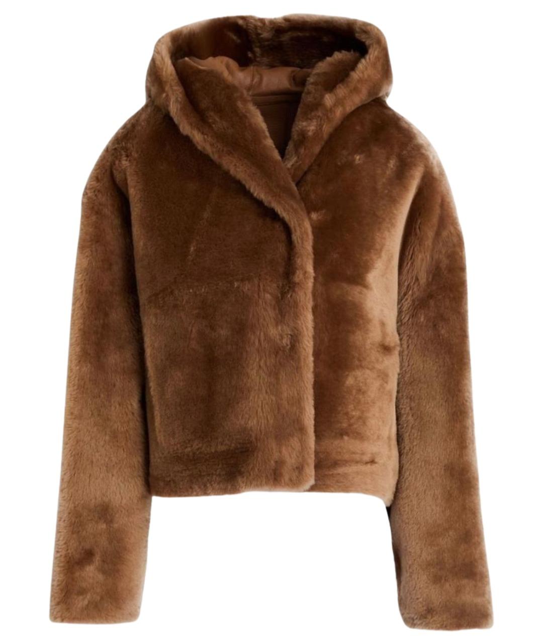 YVES SALOMON Коричневая меховая шуба, фото 1