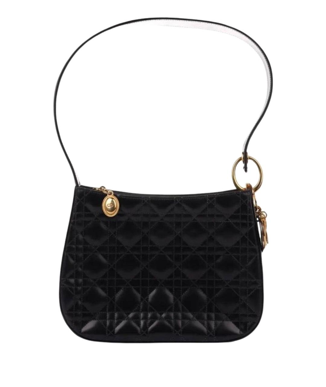 CHRISTIAN DIOR Черная кожаная сумка с короткими ручками, фото 1