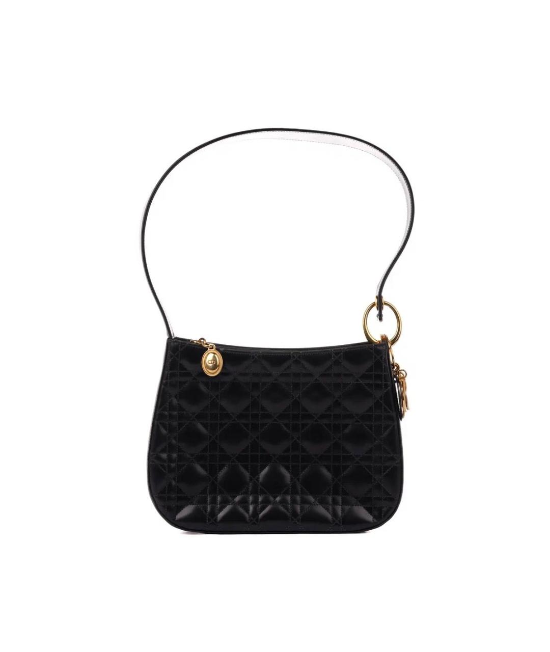 CHRISTIAN DIOR Черная кожаная сумка с короткими ручками, фото 8