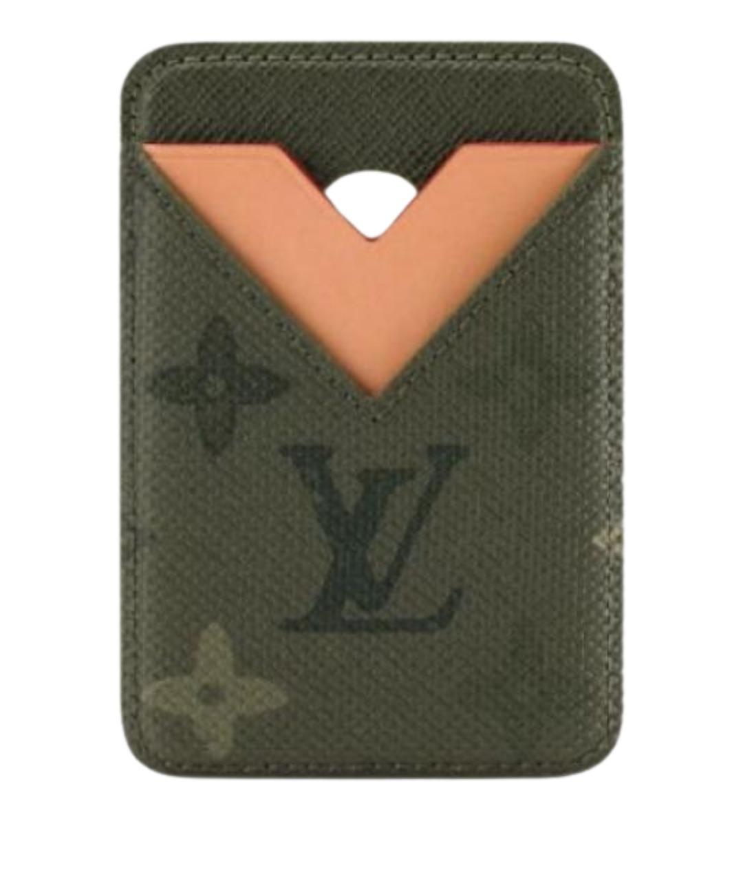 LOUIS VUITTON Хаки кожаный кардхолдер, фото 1