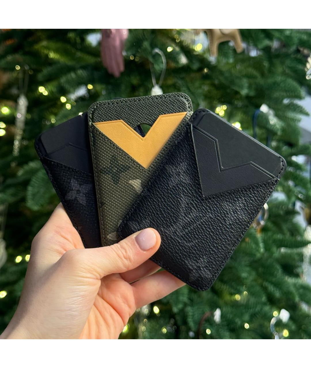 LOUIS VUITTON Хаки кожаный кардхолдер, фото 5