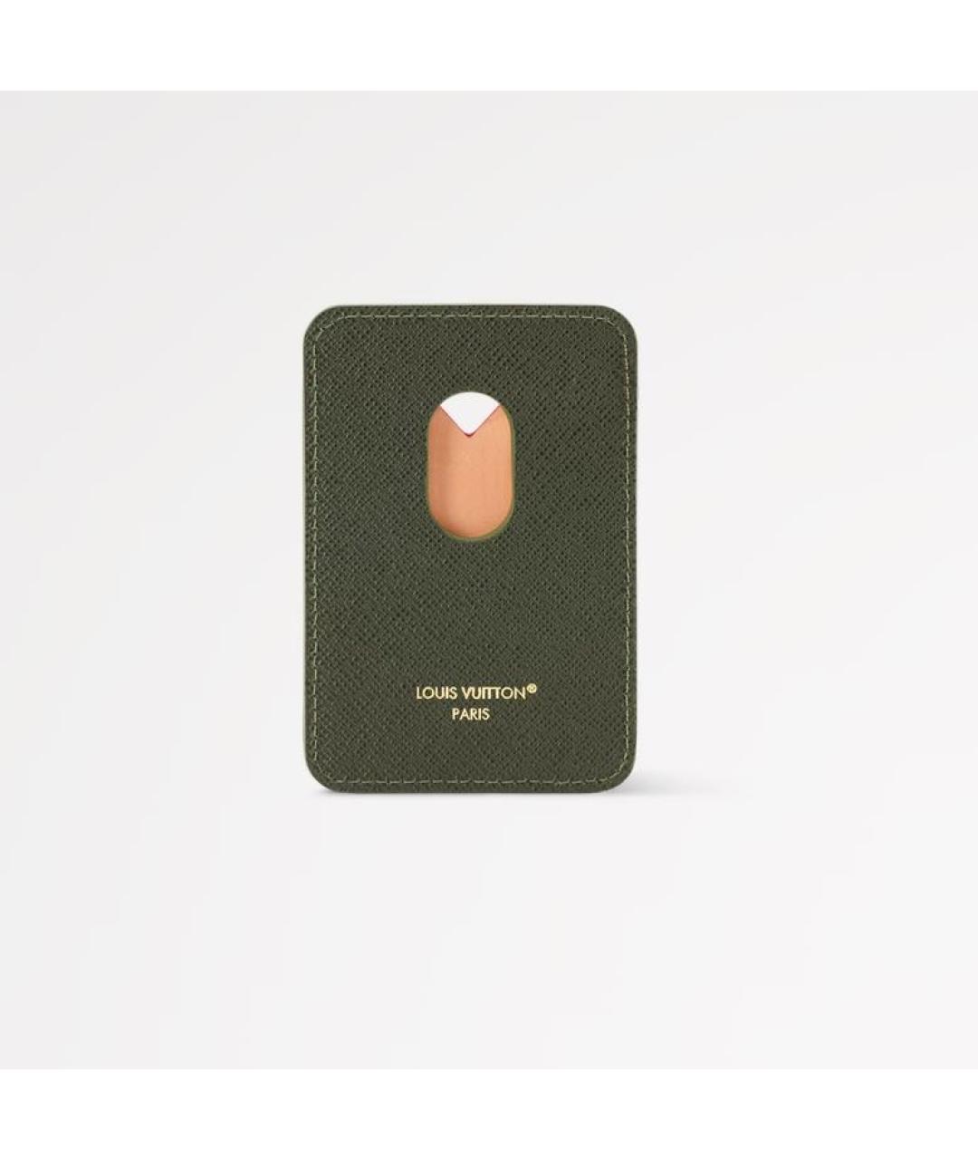 LOUIS VUITTON Хаки кожаный кардхолдер, фото 3