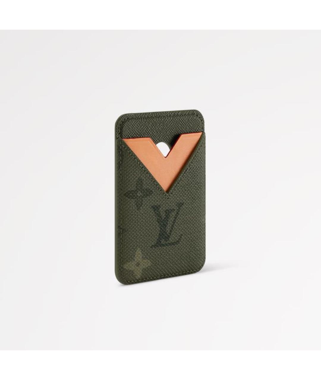 LOUIS VUITTON Хаки кожаный кардхолдер, фото 2