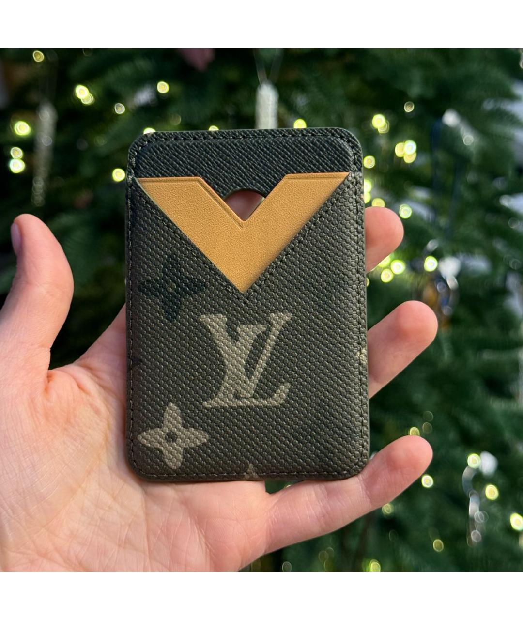 LOUIS VUITTON Хаки кожаный кардхолдер, фото 4